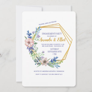 Invitación floral del polígono