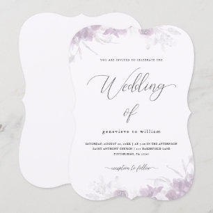 Invitación Floral delgada con Boda caligráfico