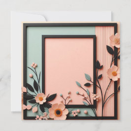 Invitación Floral dimensional de dos tonos