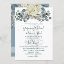 Floral Dusty Blue Bismillah Elegante Boda