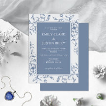 Floral Dusty Blue Elegant Wedding