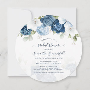 Invitación Floral Dusty Blue Greeneration Botanical Bridal Sh