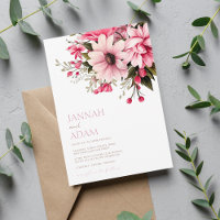 Floral Dusty Pink Wildflower Summer Garden Wedding
