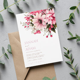 Invitación Floral Dusty Pink Wildflower Summer Garden Wedding