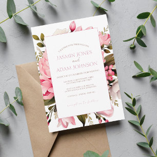 Invitación Floral Dusty Pink Wildflower Summer Garden Wedding