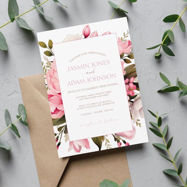 Invitación Floral Dusty Pink Wildflower Summer Garden Wedding (Subido por el creador)
