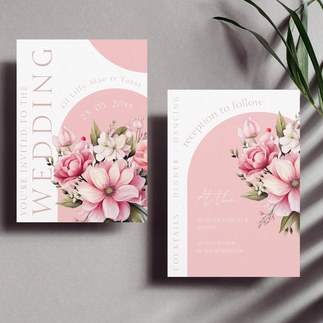 Invitación Floral Dusty Pink Wildflower Summer Garden Wedding (Subido por el creador)