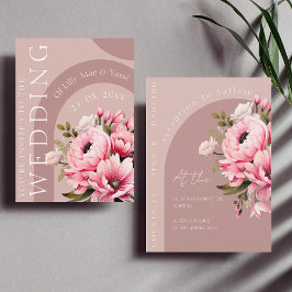Invitación Floral Dusty Pink Wildflower Summer Garden Wedding