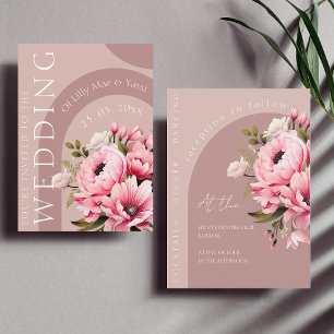 Invitación Floral Dusty Pink Wildflower Summer Garden Wedding