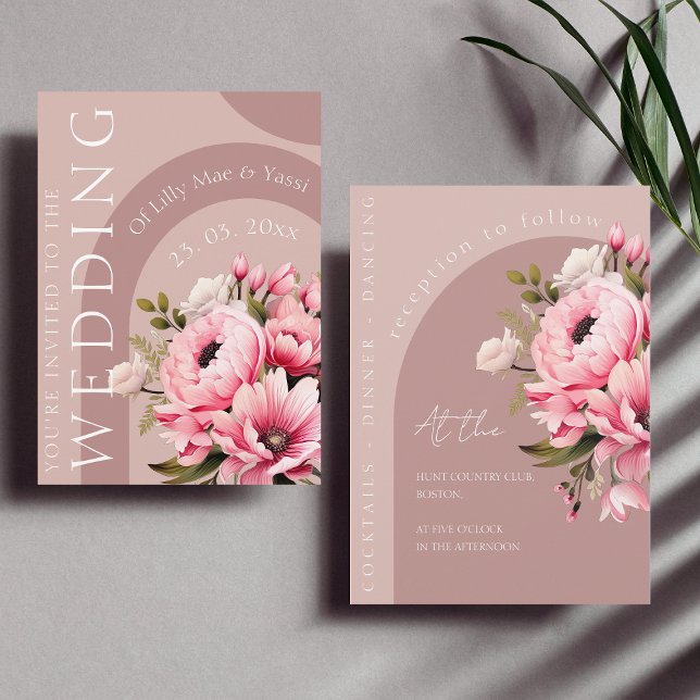 Invitación Floral Dusty Pink Wildflower Summer Garden Wedding (Subido por el creador)