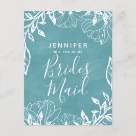 Invitación Floral Editable En Color Serás Mi Nodesmaid