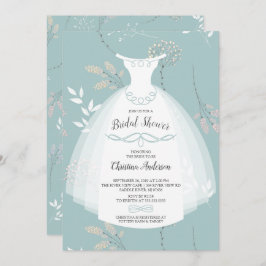 Invitación Floral Elegance Bride Gown Bridal Shower