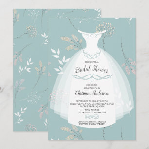 Invitación Floral Elegance Bride Gown Bridal Shower