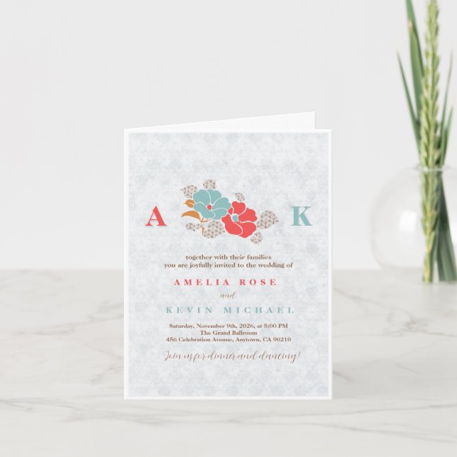 Invitación "Floral Elegance" Collection  (Anverso)