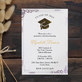 Invitación Floral Elegant Senior Graduation Party