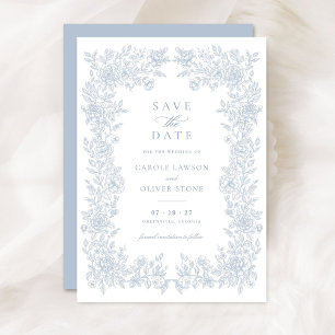 Invitación Floral Elegant Vintage Frame Wedding Save the Date