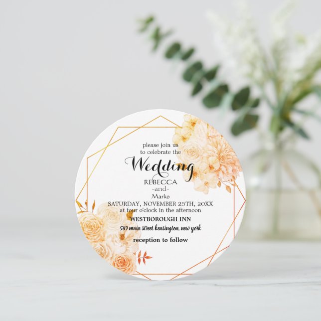 Invitación floral elegante (Anverso de pie)