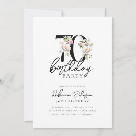 Invitación Floral Elegante 70 cumpleaños
