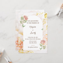 Invitación floral elegante a la boda