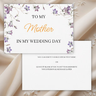 Invitación Floral elegante a mi madre en mi día de bodas