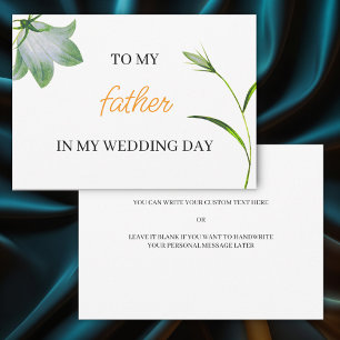 Invitación Floral elegante a mi padre en mi día de bodas