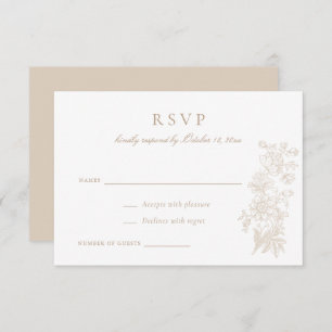 Invitación Floral Elegante Boda Vintage RSVP