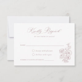 Invitación Floral elegante caligrafía guión Rosas turbios RSV