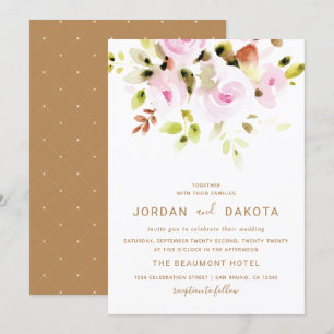 Invitación floral elegante de la boda de la