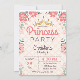 Invitación floral elegante de la fiesta de la