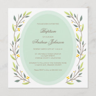 Invitación floral elegante del bautismo/del