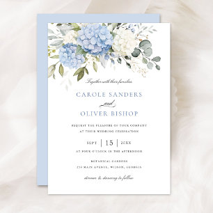 Invitación Floral Elegante Hydrangea Greenery Boda
