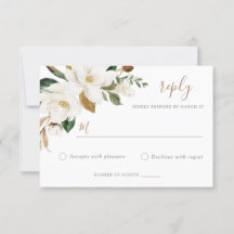 Floral Elegante Magnolia Rubor Boda Neutral RSVP
