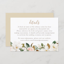 Invitación Floral Elegante Magnolia Rubor Detalles Neutrales 