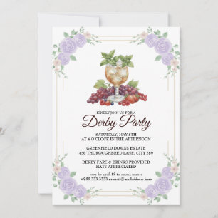 Invitación floral elegante para fiesta de Derby