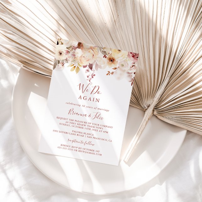 Invitación Floral elegante que volvemos a prometer renovación (Subido por el creador)