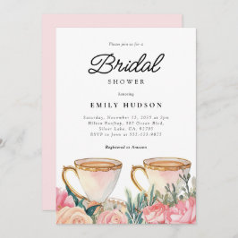Invitación Floral Elegante Tea Fiesta Bridal Shower Invitació
