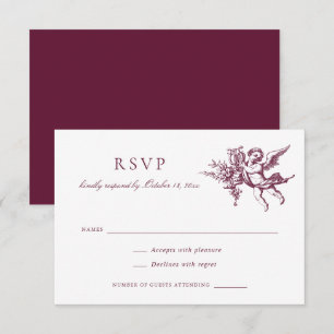 Invitación Floral Elegante Vintage Baroque Boile Wedding RSVP