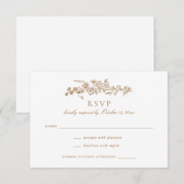 Invitación Floral Elegante Vintage Gold Boile Wedding RSVP