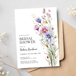 Invitación Floral elegante Whimsical Wildflower Bridal Shower