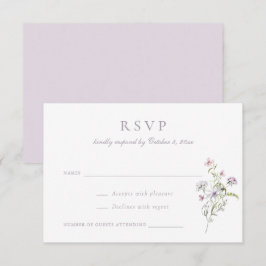Invitación Floral elegante Wildflowers Rubor Boda rosa RSVP