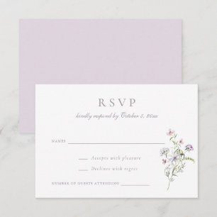 Invitación Floral elegante Wildflowers Rubor Boda rosa RSVP