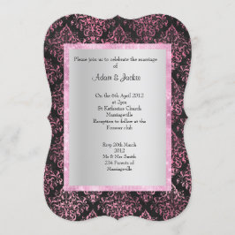 INVITACIÓN FLORAL ELEGANTE Y MODERNA BODA DAMASCO NEGRO