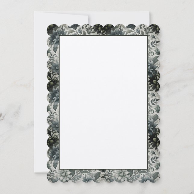 Invitación floral en blanco (Anverso)