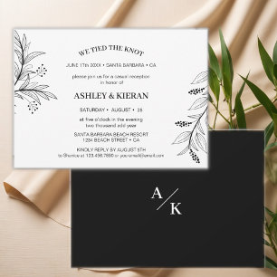 Invitación Floral en blanco y negro Nos aferramos a la recepc