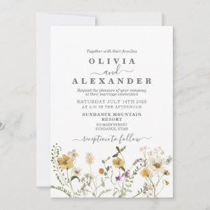 Invitación floral en el jardín del Boho Wildflower