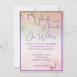 Invitación Floral encima de las nubes Boda de código QR