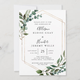 Invitación floral enmarcada