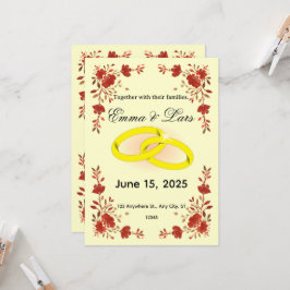 Invitación floral escandinava elegante, plantilla 