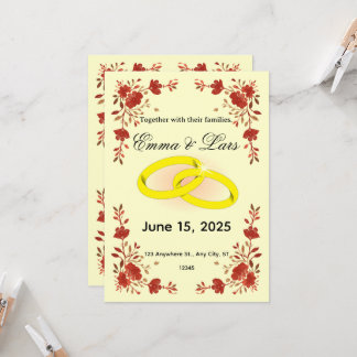 Invitación floral escandinava elegante, plantilla