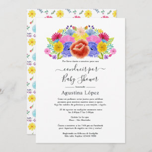 Invitación Floral Española Fiesta Floral Drive By Shower